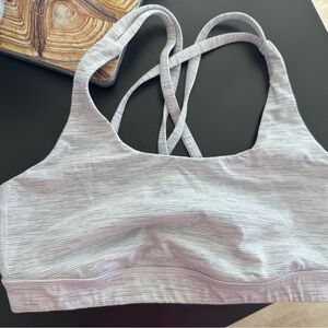 Lululemon Athletica Strappy Sports Bra - Light Gray/white